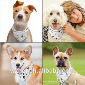 Großhandelsweiches weißes leeres nettes Hundekopf-Bandana für Sublimation